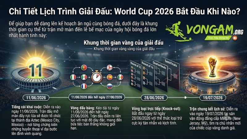 Chi Tiết Lịch Trình Giải Đấu: World Cup 2026 Bắt Đầu Khi Nào? Chi Tiết Lịch Trình Giải Đấu: World Cup 2026 Bắt Đầu Khi Nào?