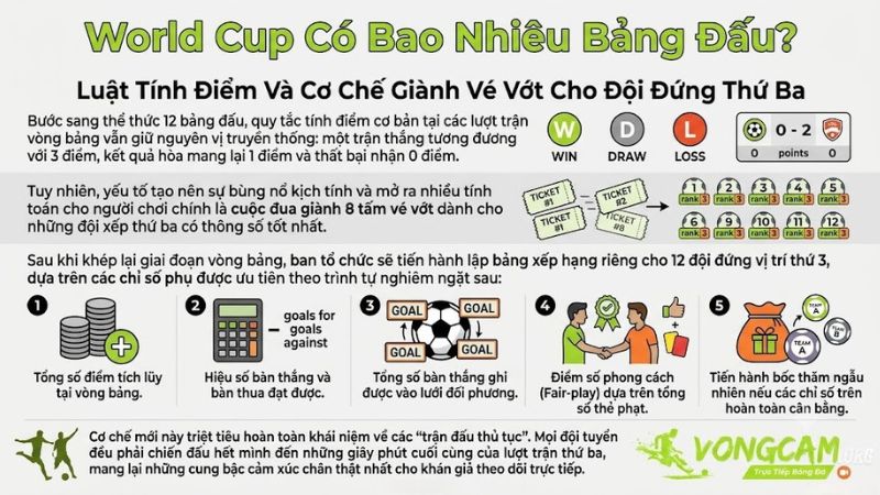 Đồ họa tóm tắt thứ tự ưu tiên các chỉ số phụ để xét duyệt vé vớt cho các đội xếp hạng 3 tại vòng bảng World Cup Đồ họa tóm tắt thứ tự ưu tiên các chỉ số phụ để xét duyệt vé vớt cho các đội xếp hạng 3 tại vòng bảng World Cup